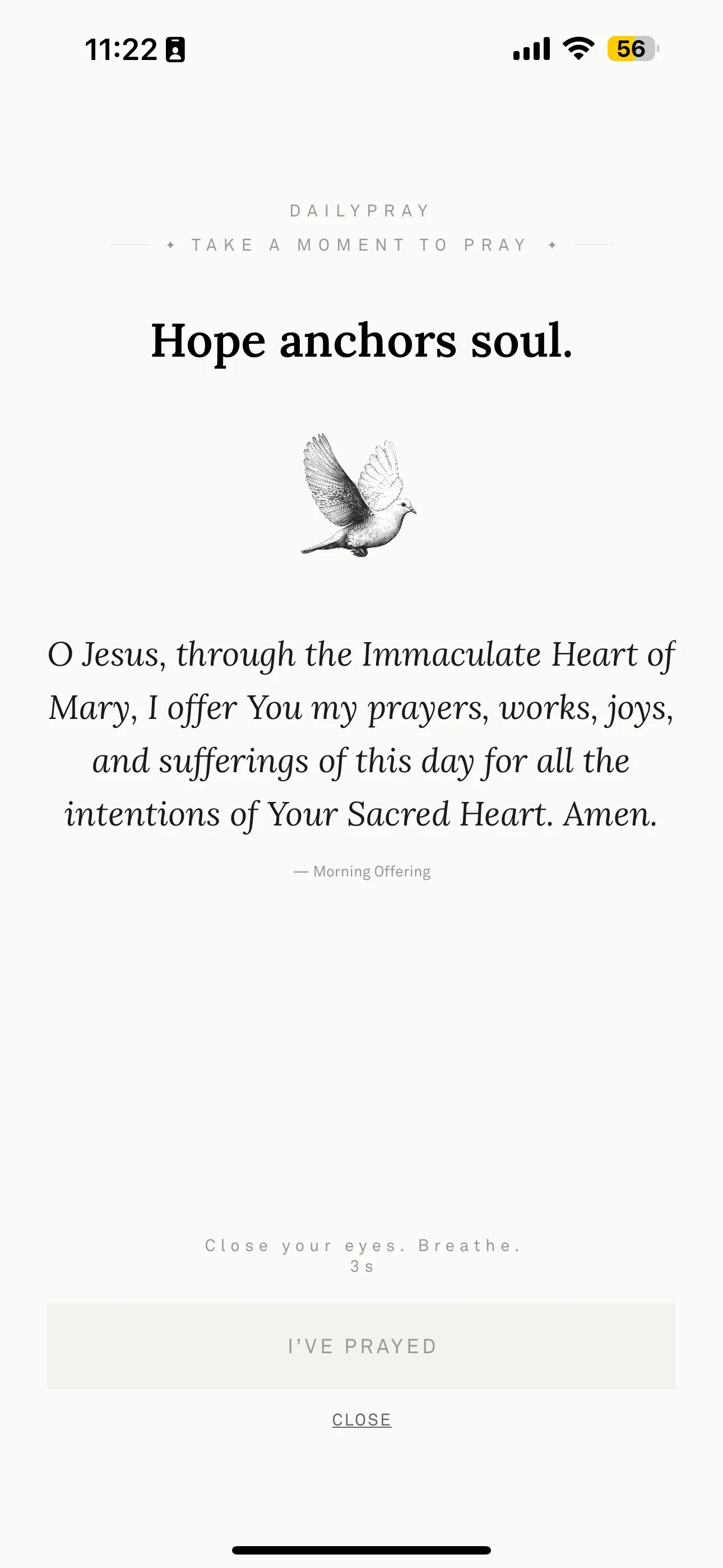 DailyPray prayer screen